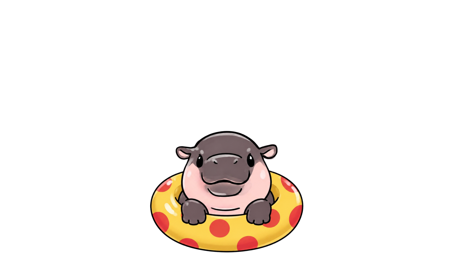 Young pygmy hippo on a sunset beach
