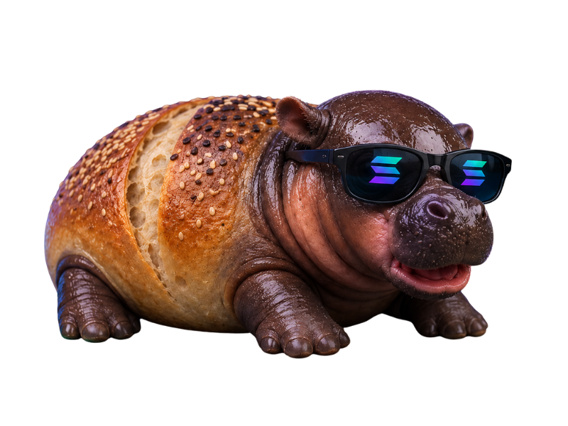 Bread hippo running toward the donation goal